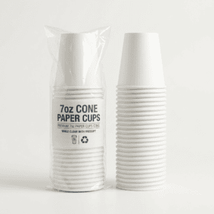 Box of recyclable 7oz paper water cooler cones